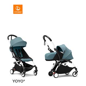 Stokke YOYO3 Complete Kinderwagen - White Frame - Aqua