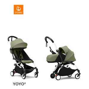 Stokke YOYO3 Complete Kinderwagen - White Frame - Olive