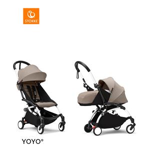 Stokke YOYO3 Complete Kinderwagen - White Frame - Taupe