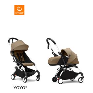 Stokke YOYO3 Complete Kinderwagen - White Frame - Toffee