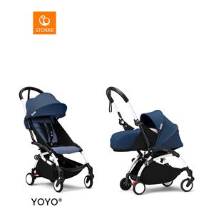 Stokke YOYO3 Complete Kinderwagen - White Frame - Air France Blue