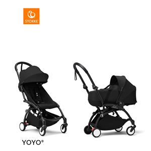 Stokke YOYO3 Complete Kinderwagen Met Reiswieg - Black Frame - Black