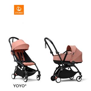 Stokke YOYO3 Complete Kinderwagen Met Reiswieg - Black Frame - Ginger