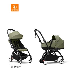 Stokke YOYO3 Complete Kinderwagen Met Reiswieg - Black Frame - Olive