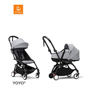 Stokke YOYO3 Complete Kinderwagen Met Reiswieg - Black Frame - Stone