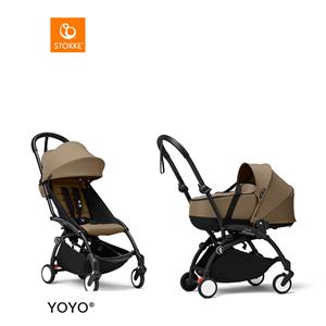 Stokke YOYO3 Complete Kinderwagen Met Reiswieg - Black Frame - Toffee