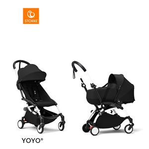 Stokke YOYO3 Complete Kinderwagen Met Reiswieg - White Frame - Black