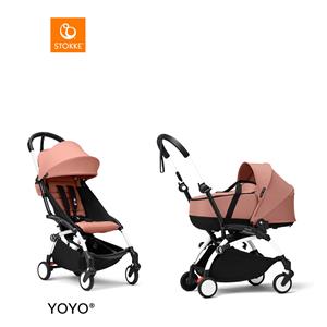 Stokke YOYO3 Complete Kinderwagen Met Reiswieg - White Frame - Ginger