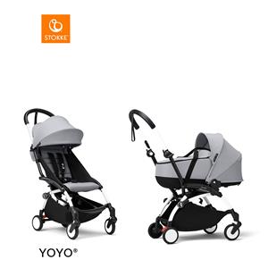 Stokke YOYO3 Complete Kinderwagen Met Reiswieg - White Frame - Stone