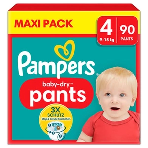 Pampers Baby-Dry broekjes, maat 4 Maxi, 9-15kg, Maxi-verpakking (1 x 90 broekjes