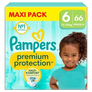 Pampers Protection Large Premium luiers , maat 6 Extra 13+kg, maxipak (1x 66 luiers)