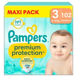 Pampers Protection Premium luiers , maat 3 midi 6-10kg, maxiverpakking (1x 102 luiers)