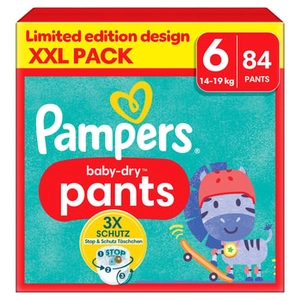 Pampers Large Baby-Dry Broekjes, maat 6 Extra , 14-19kg, XXL-verpakking (1 x 84 Broekjes)