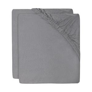 Jollein Hoeslaken -  40 / 50 x 80 / 90 cm – Jersey – Storm Grey 2 stuks