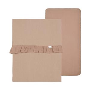 Koeka Faro Ruffle Set Wieg - Laken En Hoeslaken - Caffe