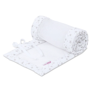 Babybay nest mesh piqué geschikt voor model Boxspring XXL white stars pearl gre