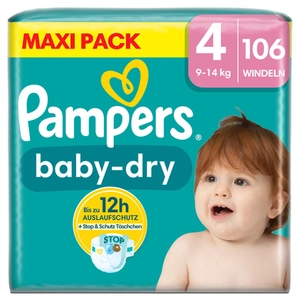 Pampers Baby Dry Windeln Maxipack Gr. 4 106 Stück