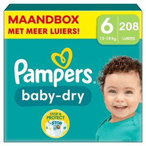 Pampers  Baby Dry - Maat 6 - Maandbox - 208 stuks - 13+KG