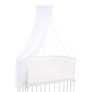 Babybay sand canopy piqué met lint geschikt voor alle modellen white star mix /berry