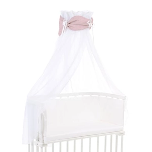 Babybay Cotton  luifel Organic Royal met strik geschikt voor alle modellen rosé glitter stippen goud