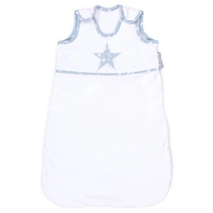 Babybay Cotton Slaapzak bio , witte applicatie ster azuurblauw sterren wit