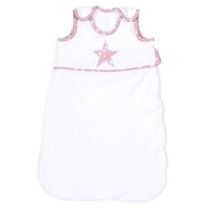 Babybay Cotton Slaapzak bio wit appliqué ster bes sterren wit