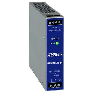 RECOM REDIIN120-24 DIN-rail netvoeding 24 V 5 A 120 W Aantal uitgangen: 1 x Inhoud: 1 stuk(s)