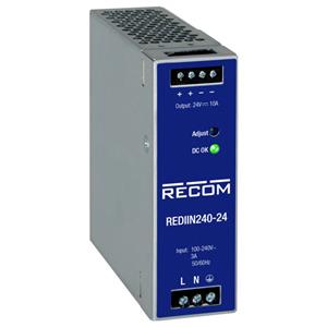 RECOM REDIIN240-24 DIN-rail netvoeding 24 V 10 A 240 W Aantal uitgangen: 1 x Inhoud: 1 stuk(s)