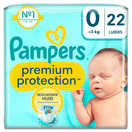 Pampers Premium Protection Maat 0, Luiers x22,