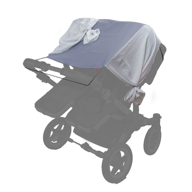 LEVILY Zonnescherm kinderwagen Twins PURE grijs