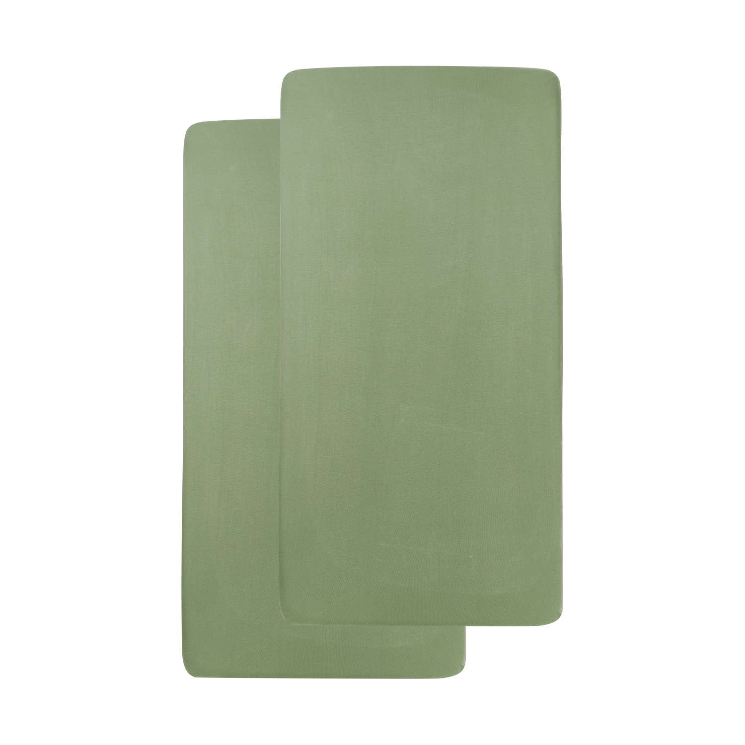 Meyco Uni Hoeslaken Ledikant - 2 Stuks - 60 x 120 cm - Olive Green