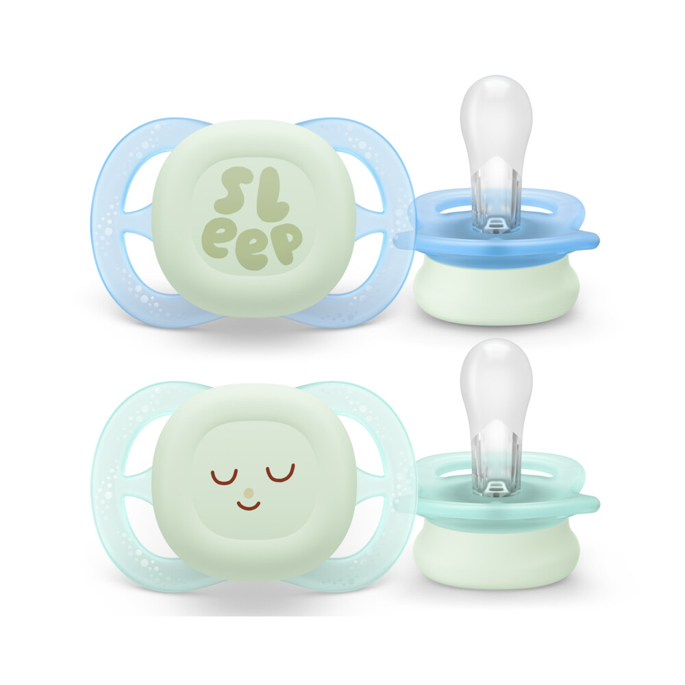 Philips Avent Fopspeen Ultra Air Nighttime 0-2 mnd Glow in the Dark 2 stuks