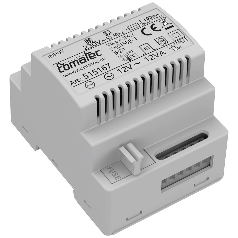 Comatec TBD201212F4 DIN-rail netvoeding 12 V/AC 1 A 12 VA Inhoud: 1 stuk(s)