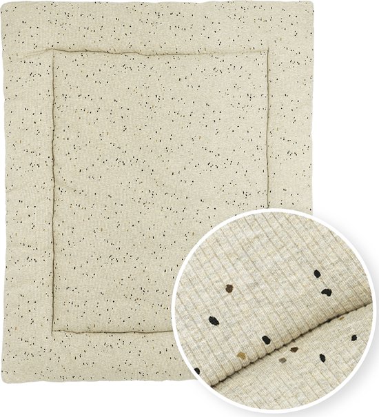 Meyco Baby Rib Mini Spot boxkleed - sand melange - 80x100cm