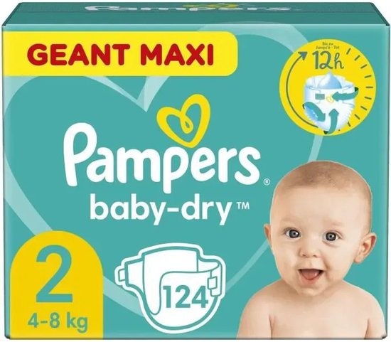 Pampers  Baby Dry - Maat 2 - Mega Pack - 124 luiers