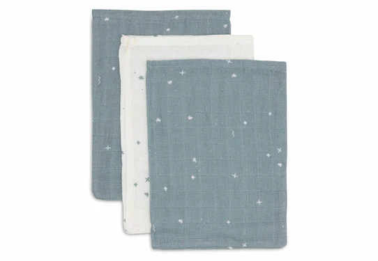 Jollein | Hydrofiel Washandje 15x20cm Twinkling Sea Green (3Pack)