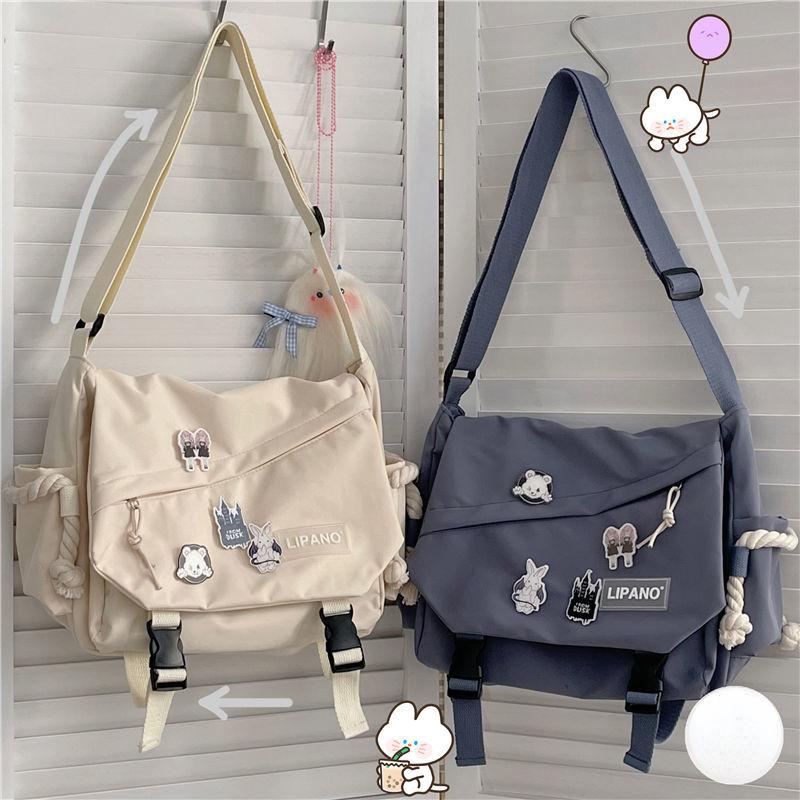 Yoghurt Nylon Handtassen Schoudertas Grote Capaciteit Crossbody Tassen voor Tiener Meisjes Mannen Harajuku Messenger Bag Student Schooltassen Sac