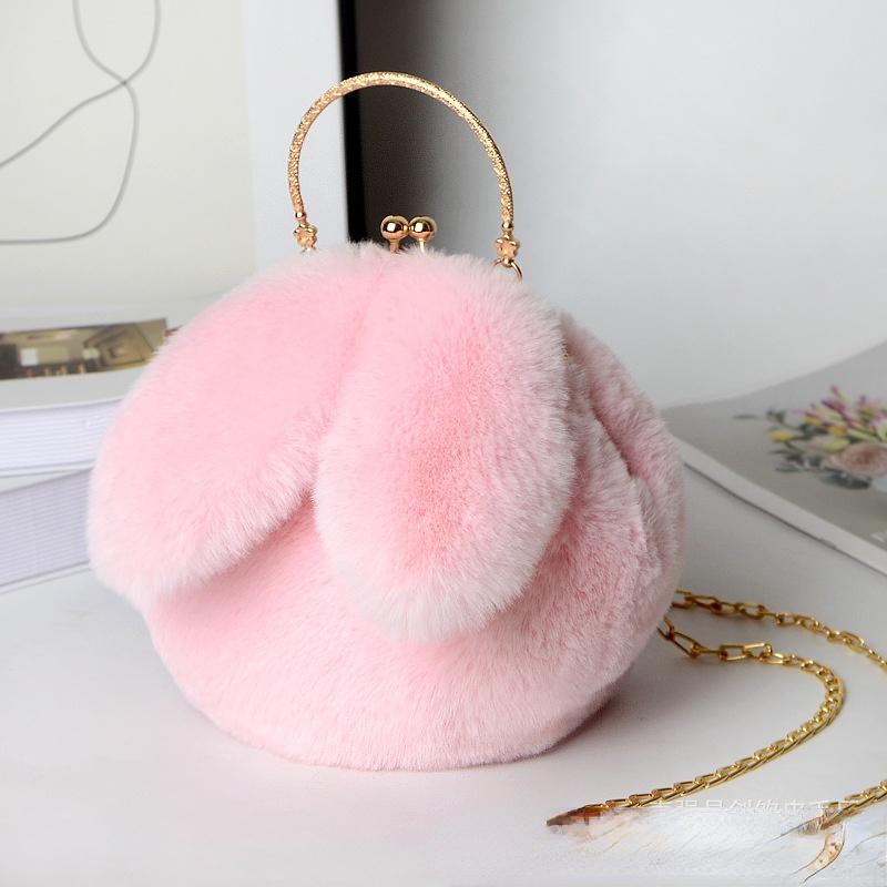 Enjoytime H 2023 Nieuwe Vrouwen Pluche Mini Schoudertas Vrouwelijke Messenger Bags Portemonnees Zachte Schattige Konijn Oren Crossbody Tassen Voor Vrouwen Sac een