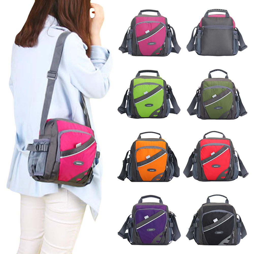 GoolRC Unisex nylon crossbodytas Contrasterende kleur Rits Multi-zakken Schoudertassen Handtas
