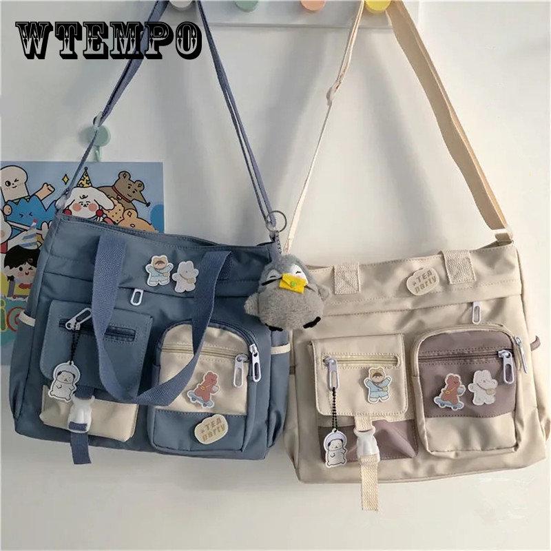WTEMPO Waterdichte dameshandtassen Schoudertas Dames Messenger Bag Oxford Crossbody Tassen Tote Boekentassen voor Meisjes Satchels 34X27X10cm roze