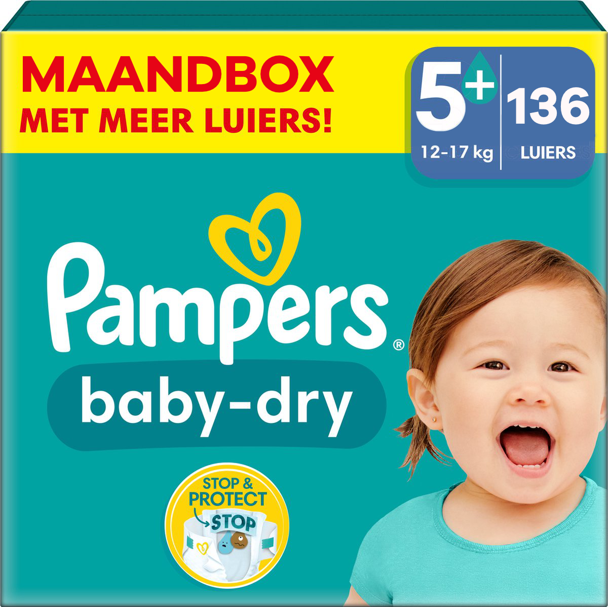 Pampers  Baby Dry - Maat 5+ - Maandbox - 136 stuks - 12/17KG