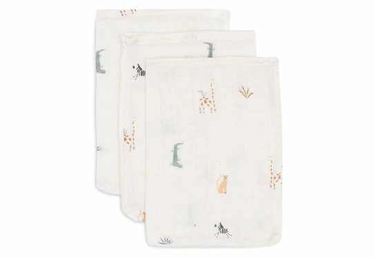 Jollein | Hydrofiel Washandje 15x20cm Jungle Jambo (3pack)