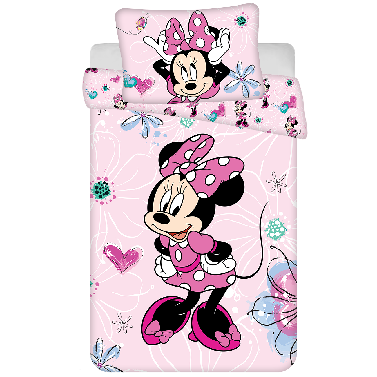 Disney Minnie Mouse BABY Dekbedovertrek Flower - 100 x 135 cm - Katoen