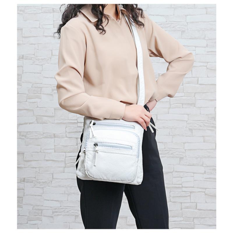 Sports Trend Bag Vrouwen mobiele tas Street Trend zachte mode crossbody een schouder water was dames kleine tas one size wit
