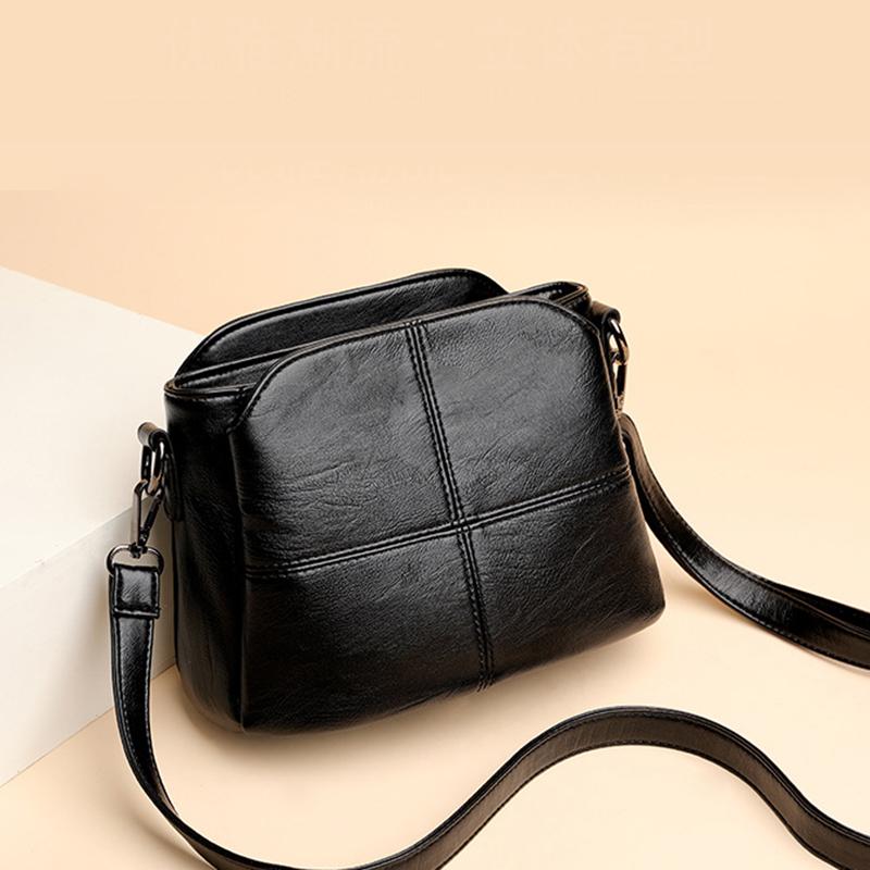 Yogodlns Dames Retro Design Crossbody Tas Trend Kwaliteit PU Lederen Emmer Schoudertassen Kleine Handtassen 23x12x17cm zwart