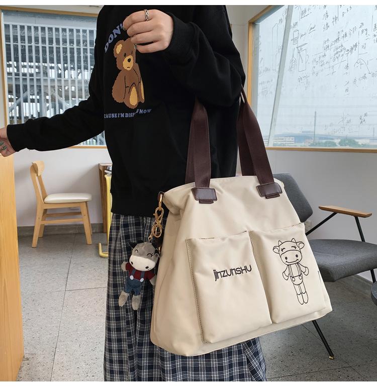 Kuluosidi Nylon schoudertas Dames Senior High School Student Handtas Crossbody Tas zwart