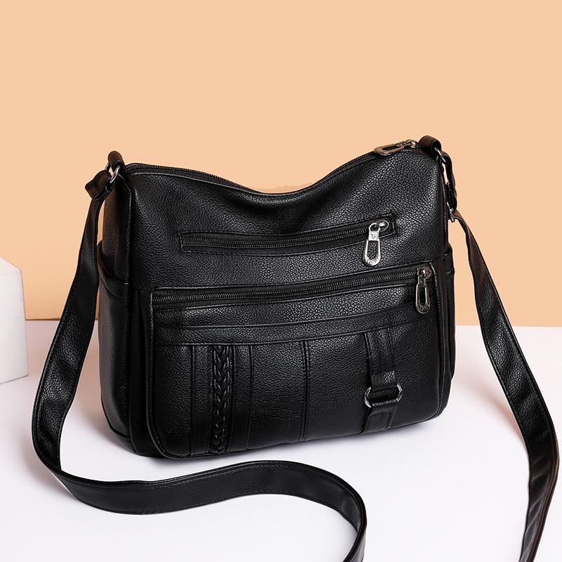 Your favorite bag Designer Multi-pocket Crossbody Schoudertas Voor Vrouwen 2023 SacHoge Kwaliteit Zacht Leer Luxe Portemonnees en Handtassen Damestas zwart