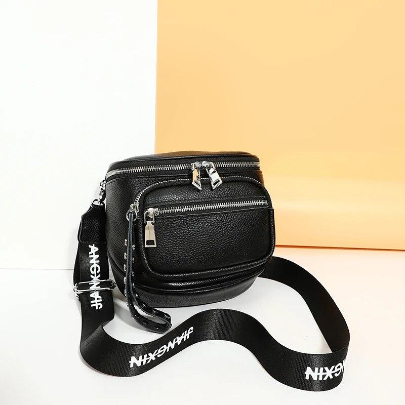 Your favorite bag Echte koeienhuid leren schoudertassen crossbody tassen voor vrouwen 2023 Nieuwe koeienhuid leren vrouwen handtassen effen kleur vrouwelijke messenger tas wit