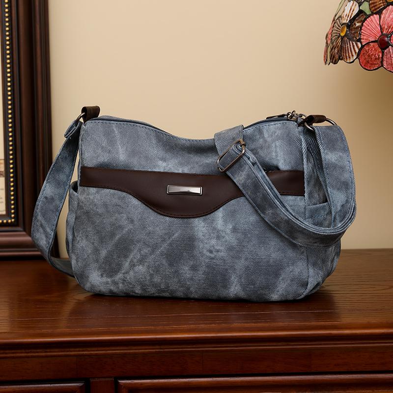 Kuluosidi Dames zachte leren gestikte schoudertas met grote capaciteit crossbody tas zwart