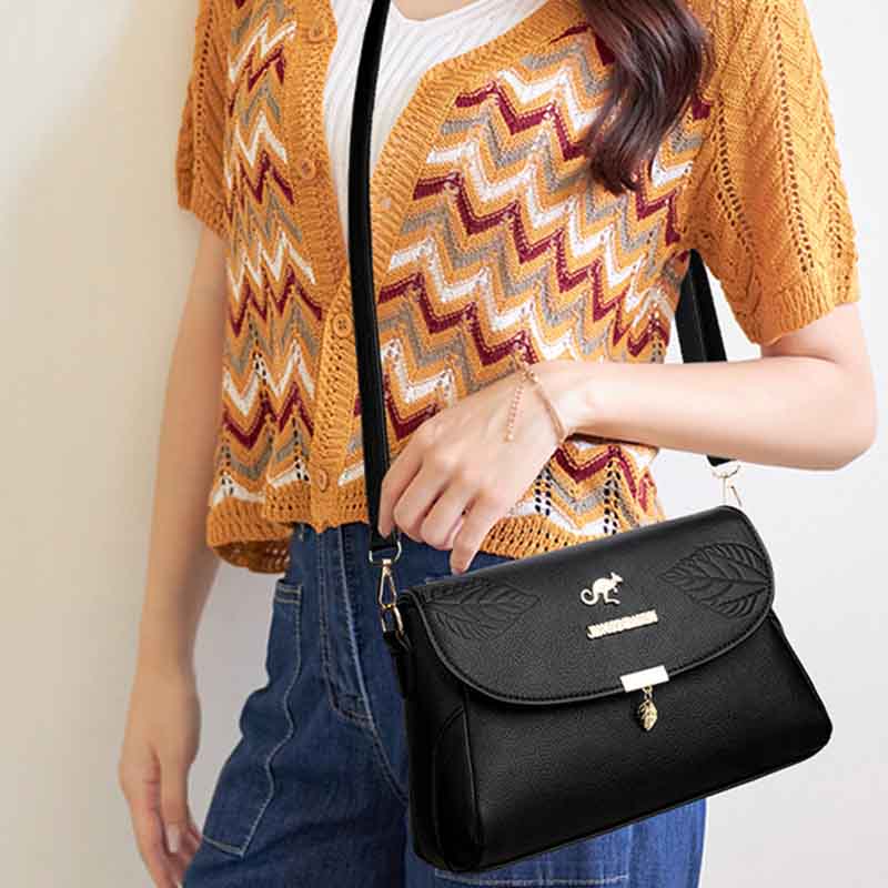 Exquisite handbag NO 1 Nieuwe modieuze kleine vierkante tas Hoogwaardige klassieke effen schoudertas met textuur voor dames in een niche crossbodytas zwart